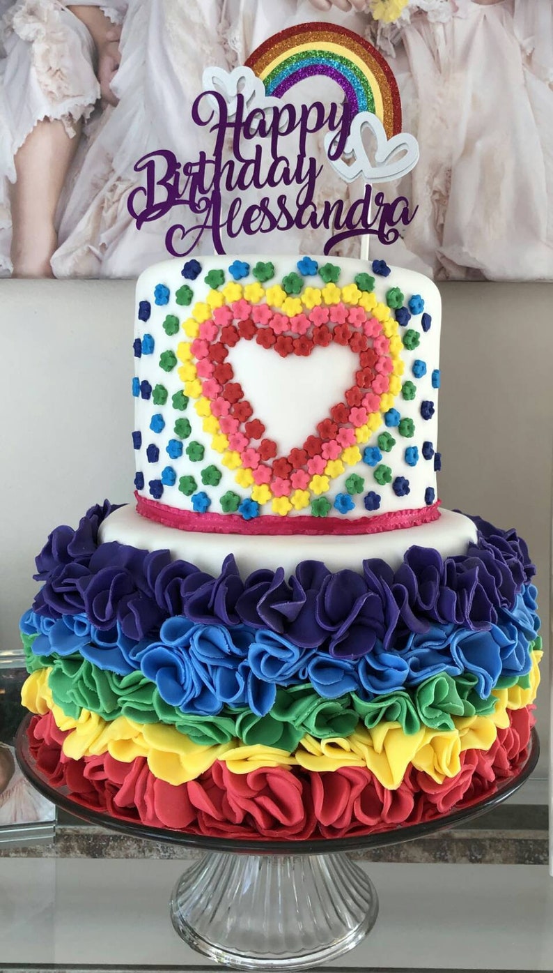 Arc En Ciel Cake Topper Gateau Arc En Anniversaire Etsy Arc En Ciel Cake Topper Gateau Arc En Anniversaire Etsy