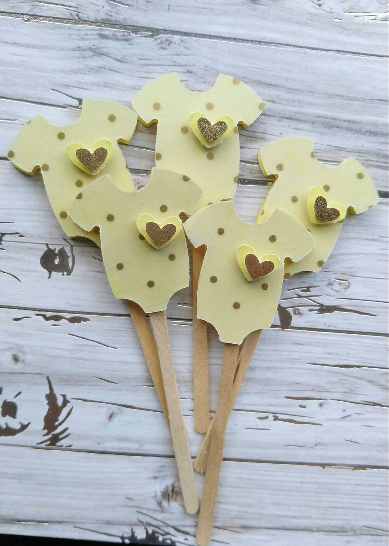 Gender Neutral Baby Shower Cupcake Toppers Pastel Cupcake Etsy