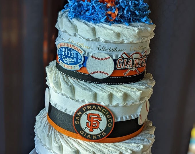 Baseball Diaper Cake, Sports Team Diaper Cake, MLB Diaper Cake