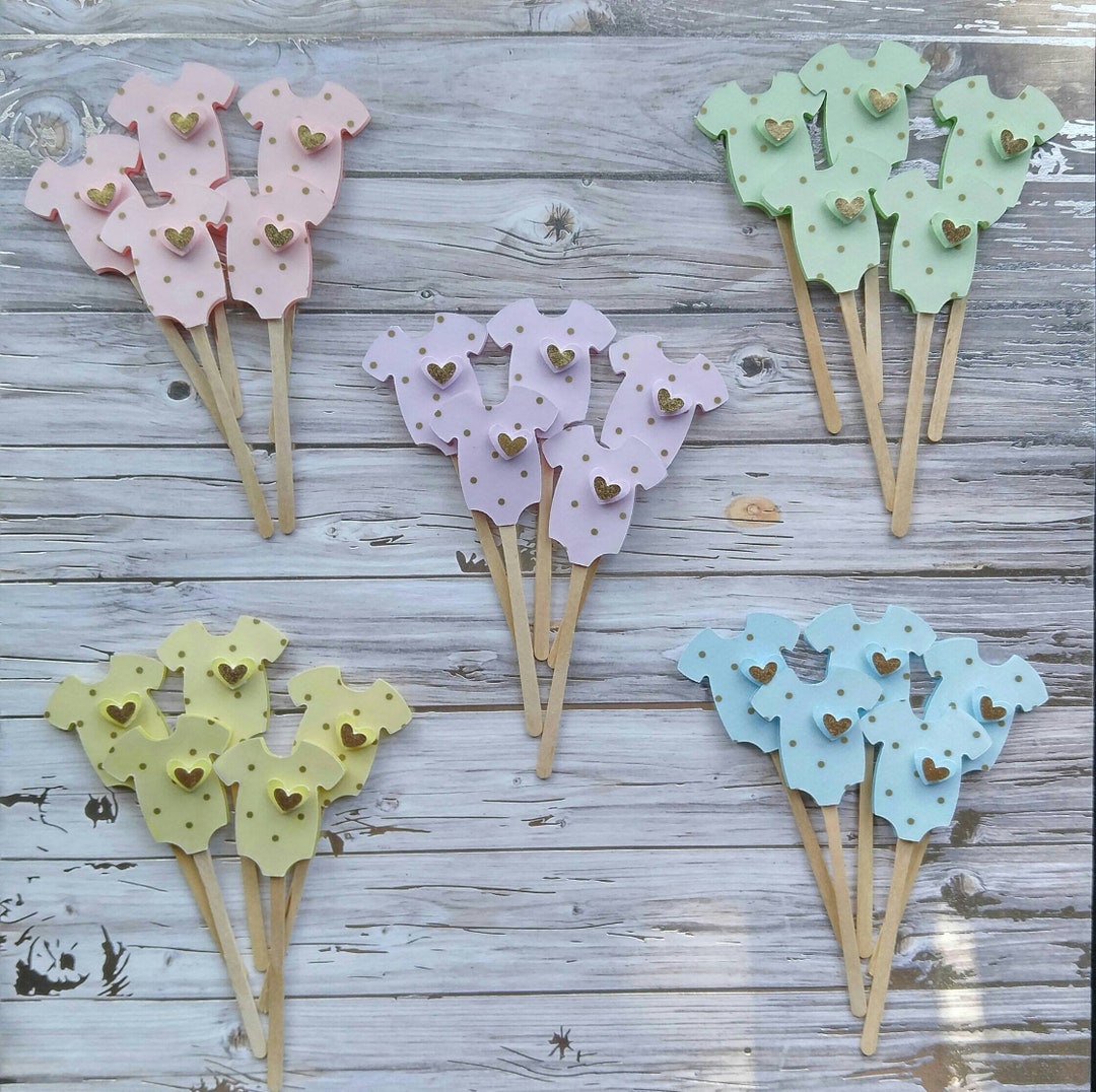 Gender Neutral Baby Shower Cupcake Toppers - Pastel Cupcake Toppers ...