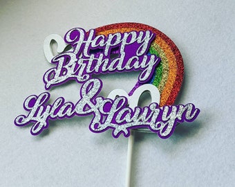 Rainbow Cake Topper - Cake Topper - Rainbow Birthday - Cake Decoration - Birthday Cake Topper - Rainbow Cake