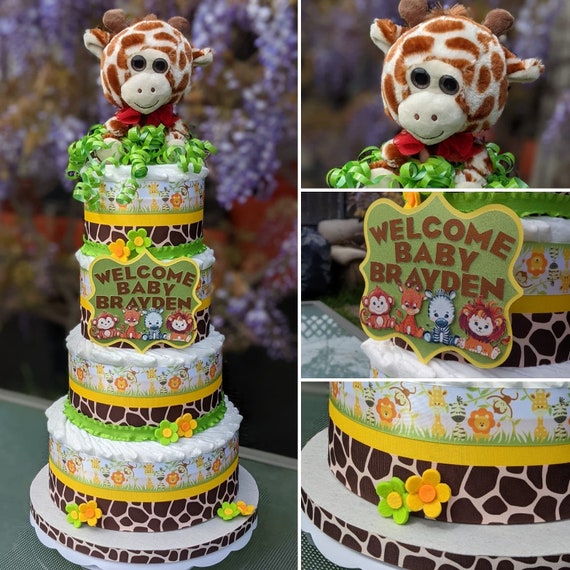 Safari Diaper Cake 4 Tier Jungle Diaper Cake Safari Baby Etsy Ireland Safari Diaper Cake 4 Tier Jungle Diaper Cake Safari Baby Etsy Ireland