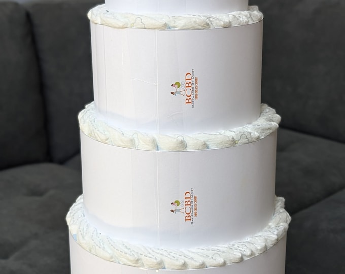 Ready to decorate Diaper Cake, Blank Diaper Cake for DIY, Plain Diaper Cake, Undecorated Diaper Cake 4 Tier, Baby Shower Diaper Cake