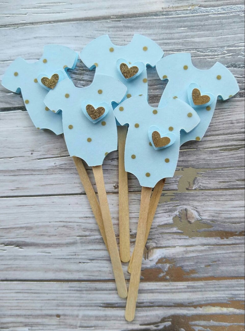 Gender Neutral Baby Shower Cupcake Toppers Pastel Cupcake - Etsy