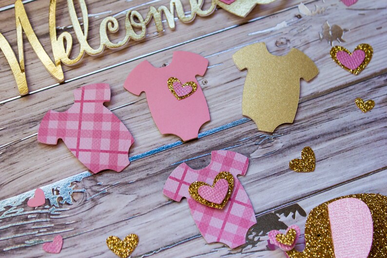 Pink and Gold Baby Shower Table Decor Baby Shower Confetti Etsy