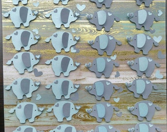 Elephant Baby Shower Decor - Paper Table Scraps - Elephant Confetti - Paper Elephant - Elephant Shower