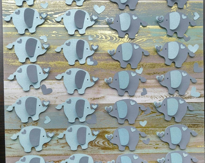 Elephant Baby Shower Decor - Paper Table Scraps - Elephant Confetti - Paper Elephant - Elephant Shower