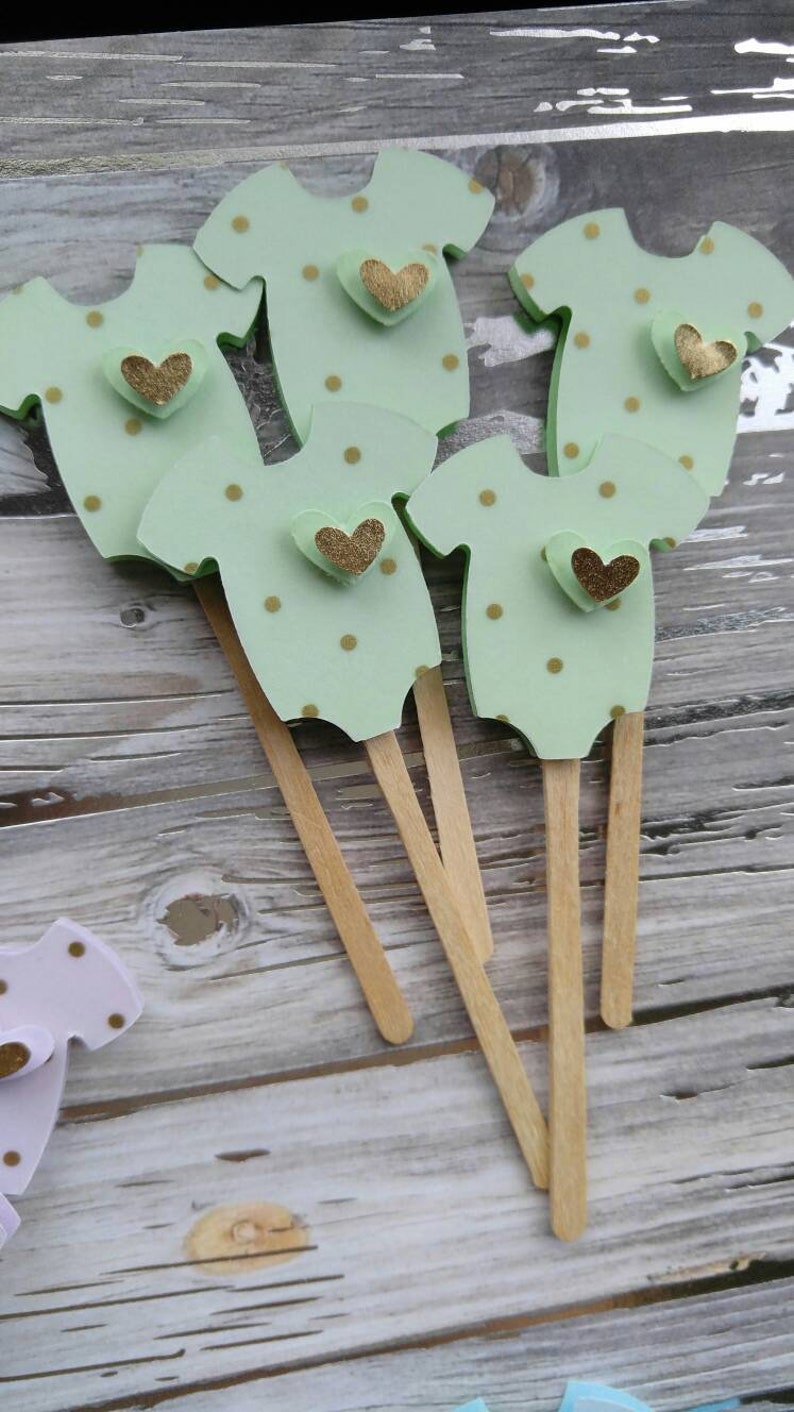 Gender Neutral Baby Shower Cupcake Toppers Pastel Cupcake - Etsy