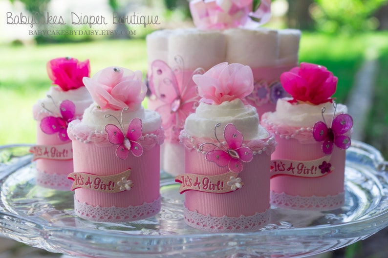 Diaper Cupcakes It's a Girl Baby Shower Baby Girl Etsy
