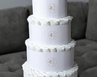 DIY Diaper Cake: 4-Tier Plain Baby Shower Centerpiece