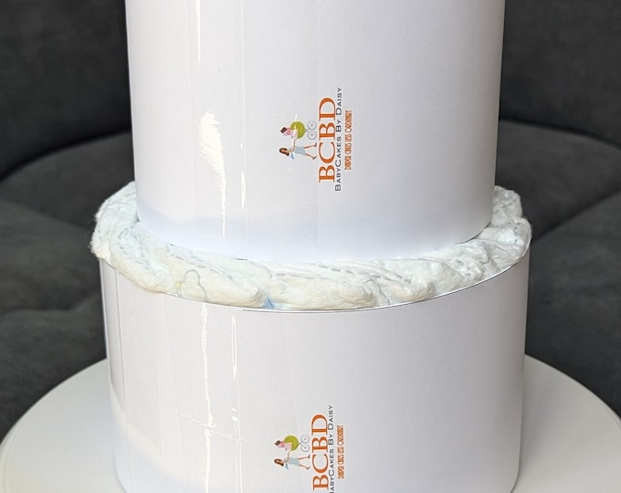 Ready to decorate Diaper Cake, Blank Diaper Cake for DIY, Plain Diaper Cake, Undecorated Diaper Cake 2 Tier (small), Baby Shower Diaper Cake