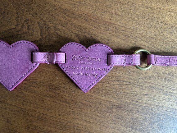 Vintage YSL Heart Belt, Pink Leather - image 3