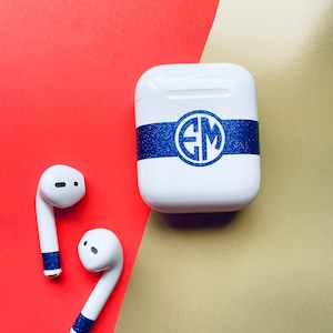 Monogram AIR PODS-hoesje en omslagverpakking sticker Monogram aangepast label Hoes voor oplader Hoofdtelefoonhoes Apple-labels