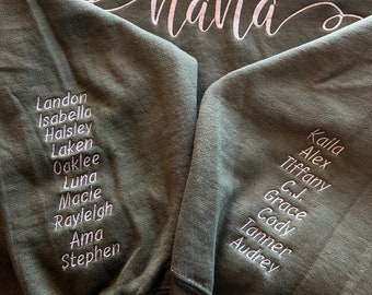 SLEEVE DESIGN Add On Embroidered Sleeve Names Cuff Design Special Custom Embroidery