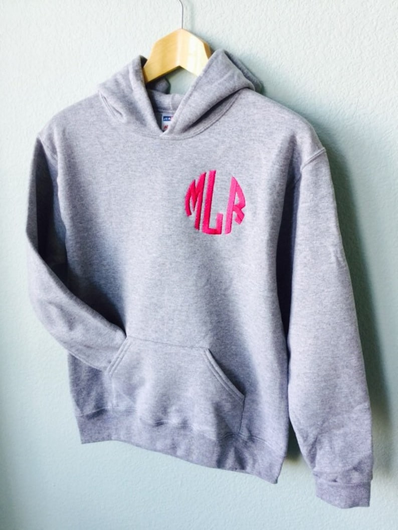 MONSTER HIGH EMBROIDERED Monogram Hoodie Youth Sweatshirt Skullette Bow Youth Sweatshirt image 2