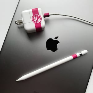 IPad Monogram CHARGER USB WRAP and Apple Pen Decal Monogram Custom ...