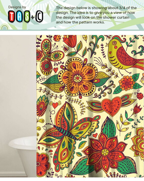 Items similar to Shower Curtain Set, Custom Shower Curtains, Bird and