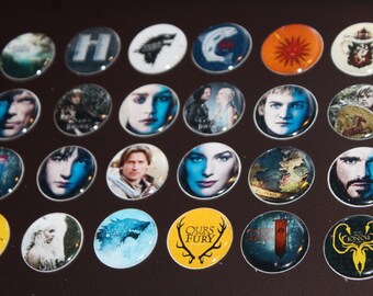 Game Of Thrones Geocaching Trade and Swag Items - 24 Piece 1" Domed Magnets Set 1