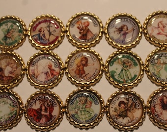 Geocache Coin Bottle Caps For Swag Trade Items - Garden Fairies