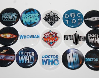 Doctor Who Geocaching Trade Items - 15 Piece 1" Domed Magnets The Name is DOCTOR WHO
