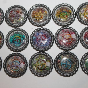 Geocache Coin Bottle Caps For Swag Trade Items - 15 Piece Steampunk Get Into Gear Set
