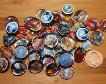 Miniature Geocache Glass Stones - Polished  Agate Stones /  Tumbled Agate Rocks