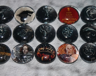 Geocache Glass Refrigerator Magnets - Game Of Thrones 15 Piece Set