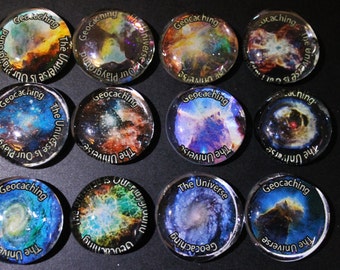 Glass Refrigerator Magnets - Geocaching The Universe Without Logo