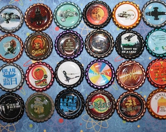 Firefly / Serenity Geocaching Trade and Swag Items - 24 Piece Bottle Cap Set