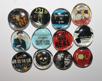 Geocache Glass Stone Refrigerator Magnets - Sherlock Holmes (BBC Sherlock)