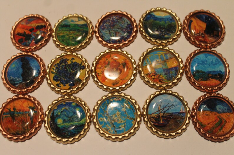 Geocache Coin Bottle Caps for Swag Trade Items Vincent Van Etsy