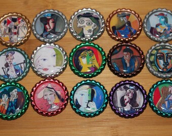 Geocache Coin Bottle Caps For Swag Trade Items - Pablo Picasso Set