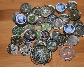 Miniature Geocache Glass Stones - Crop Circles Set