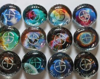 Geocache Glass Stone Refrigerator Magnets - Space Nebula / Universe Is Our Playground