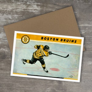 Wenskaart//BOSTON BRUINS//olieverfschilderij [David Pastrnak, NHL, originele zes]-Art Print