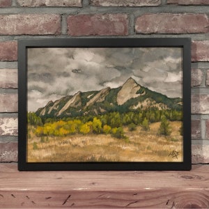 BOULDER FLATIRONS, COLORADO // Gouache  - Art Print