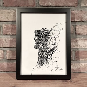 ALTER MANN im BERG // Pen & Ink - Art Print