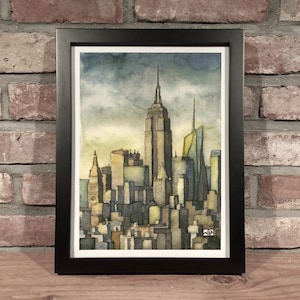 NYC SKYLINE // Ink & Gouache  - Art Print