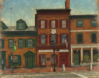 Impression d'art State Street Newburyport : paysage urbain vintage du Massachusetts