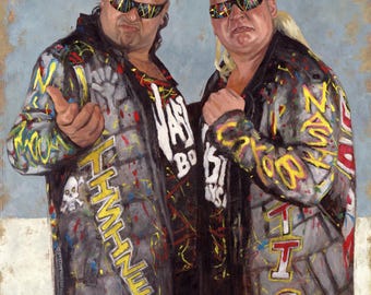 Nasty Boys Art Print: Classic Tag Team Wrestling Oil Painting, Poster