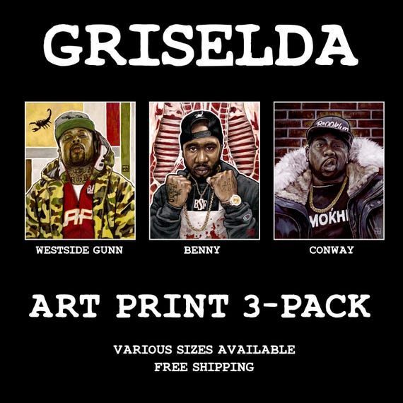 Griselda Art Prints: 3 Pack Hip Hop - Westside Gunn, Conway, Benny
