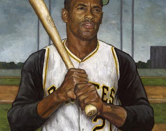 Roberto Clemente Print: Pittsburgh Pirates Baseball Legend (Sports Decor)