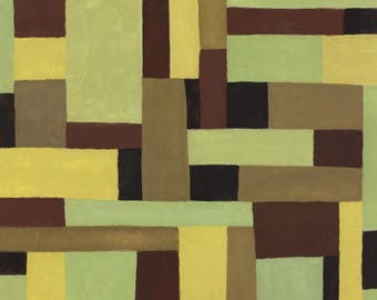 BLQ 03 // Abstract Geometric Gouache Painting – Modern Color Block Art Print