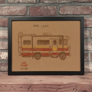 GET LOST WINNEBEGO // Colored Pencil Drawing - Art Print
