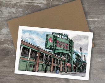 Fenway Park Greeting Card: Boston Red Sox Baseball (Blank Inside)