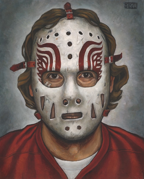 JIM RUTHERFORD MASK // Oil Painting detroit Red Wings 