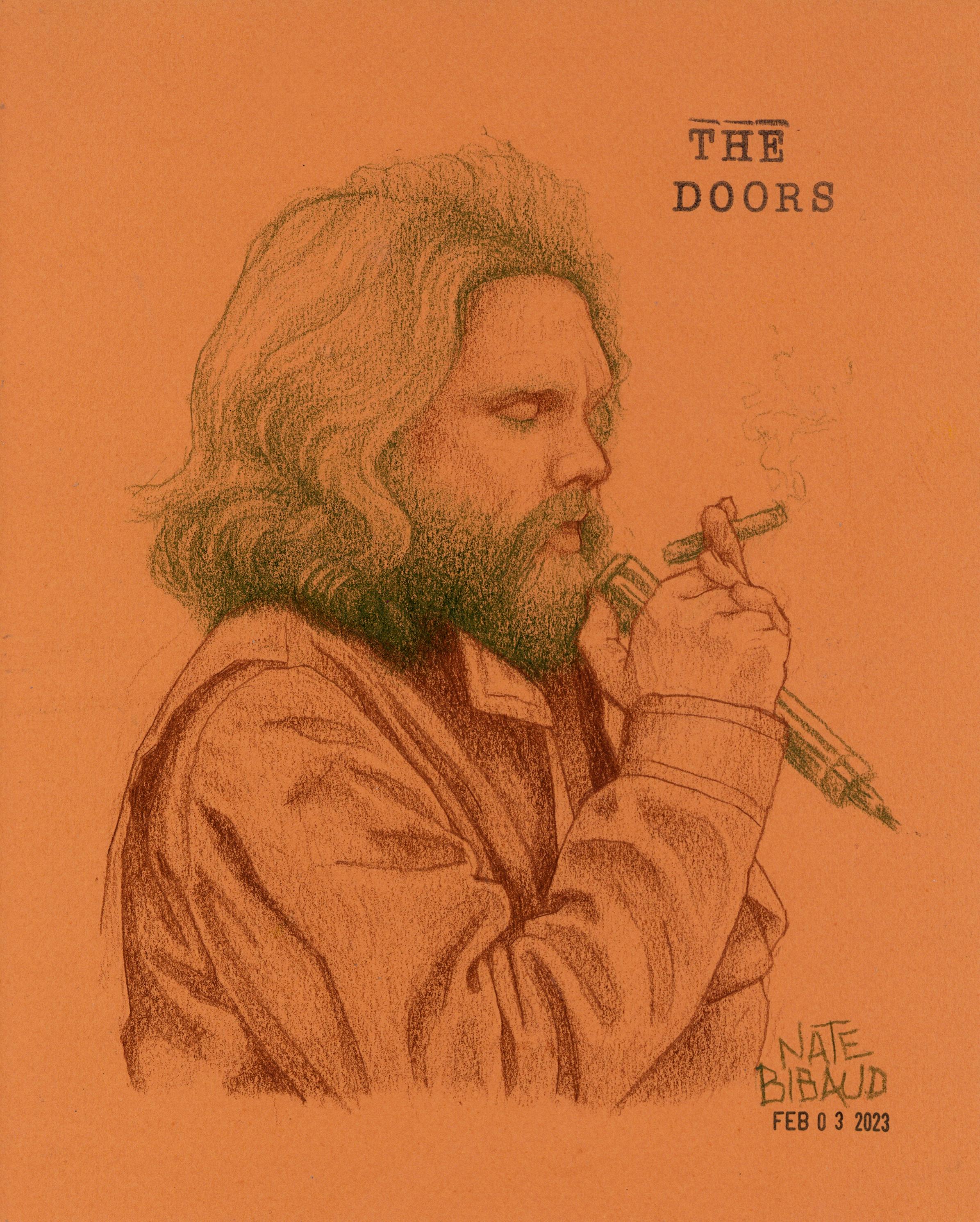 The Doors Art Print: Jim Morrison Portrait (colored Pencil Drawing