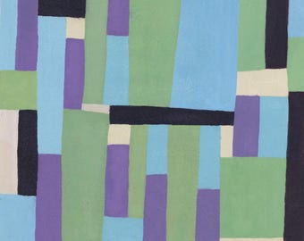 BLQ 01 // Abstract Geometric Gouache Painting – Modern Color Block Art Print