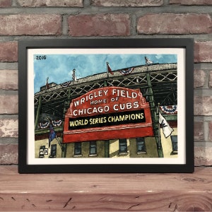 WRIGLEY FIELD // Watercolor & Pen and Ink  - Art Print