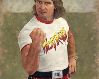Rowdy Roddy Art Print: Wrestling Memorabilia Oil Painting